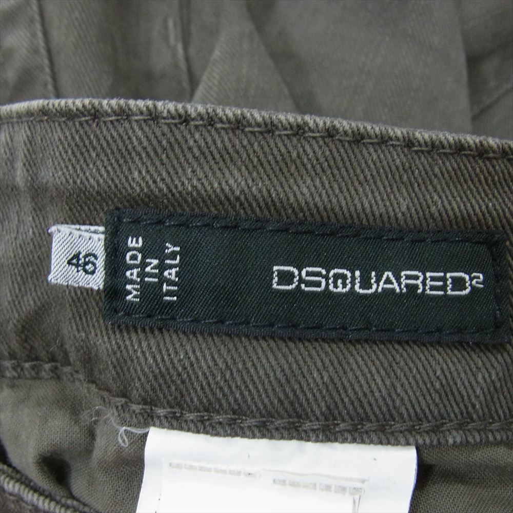 DSQUARED2 ディースクエアード S74LA0366 ボタンフライ スキニー デニム パンツ カーキ系 46【中古】