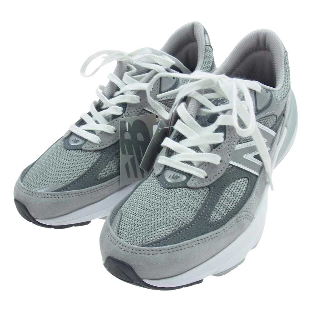 NEW BALANCE ニューバランス M990GL6 USA製 996V6 ピッグスキンスエード シンセティックレザー メッシュ ローカット スニーカー グレー系 ホワイト系 26.5ｃｍ【新古品】【未使用】【中古】