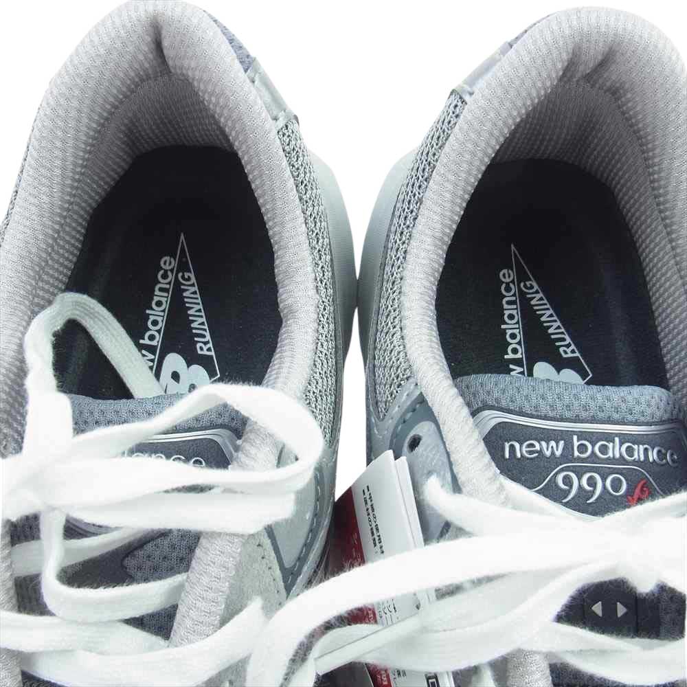 NEW BALANCE ニューバランス M990GL6 USA製 996V6 ピッグスキンスエード シンセティックレザー メッシュ ローカット スニーカー グレー系 ホワイト系 26.5ｃｍ【新古品】【未使用】【中古】