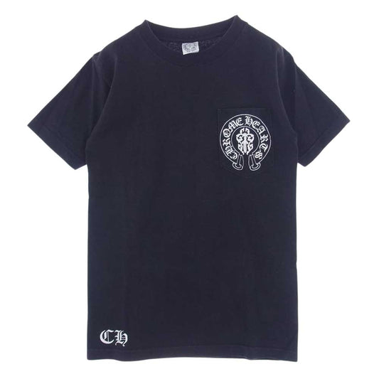 CHROME HEARTS クロムハーツ（原本無） 国内正規品 American Flag Tee 星条旗 フラッグ バックプリント ポケット Tシャツ 半袖 ブラック系 S【中古】