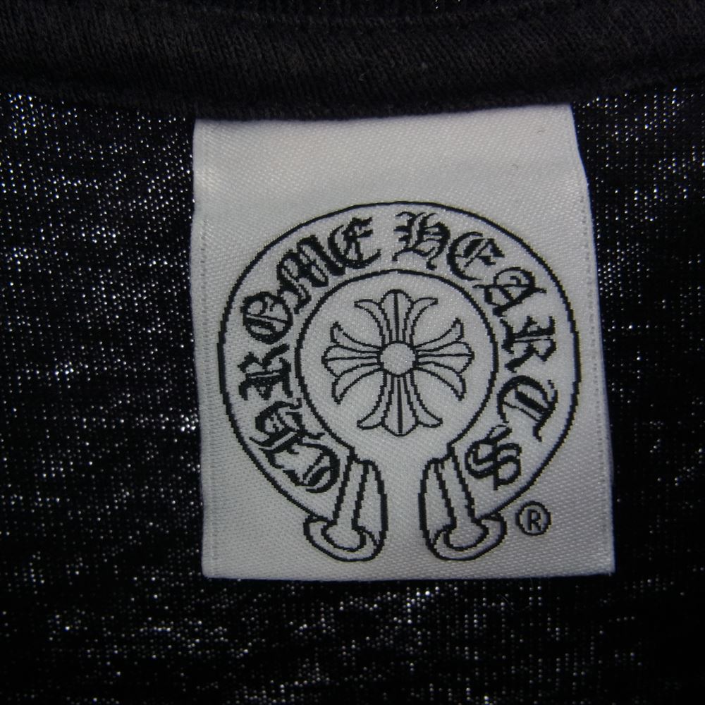 CHROME HEARTS クロムハーツ（原本無） 国内正規品 American Flag Tee 星条旗 フラッグ バックプリント ポケット Tシャツ 半袖 ブラック系 S【中古】