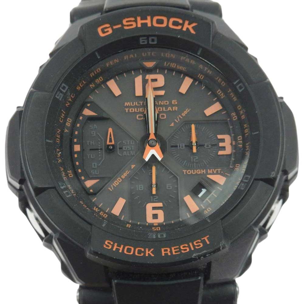 CASIO G-SHOCK カシオ ジーショック GW-3000B MASTER OF G-AIR GRAVITYMASTER  グラビティマスター スカイコックピット 電波ソーラー クロノグラフ 時計 腕時計 ブラック系【中古】