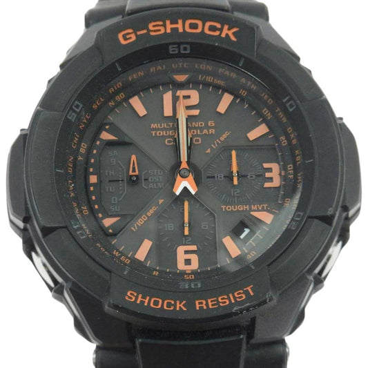 CASIO G-SHOCK カシオ ジーショック GW-3000B MASTER OF G-AIR GRAVITYMASTER  グラビティマスター スカイコックピット 電波ソーラー クロノグラフ 時計 腕時計 ブラック系【中古】
