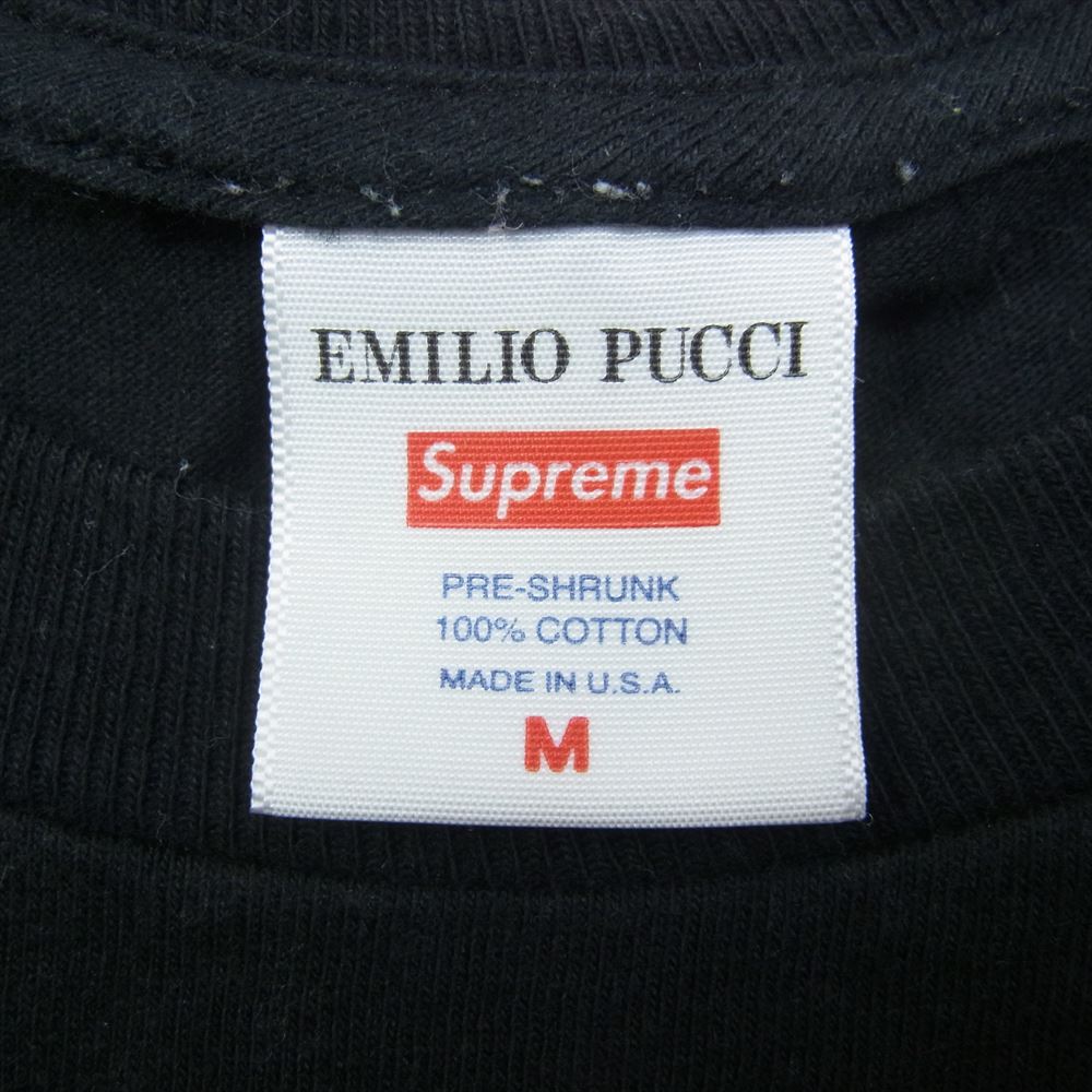 Supreme シュプリーム 21SS Emilio Pucci Box Logo Tee エミリオプッチ ボックス ロゴ プリント 半袖 Tシャツ ブラック系 M【中古】