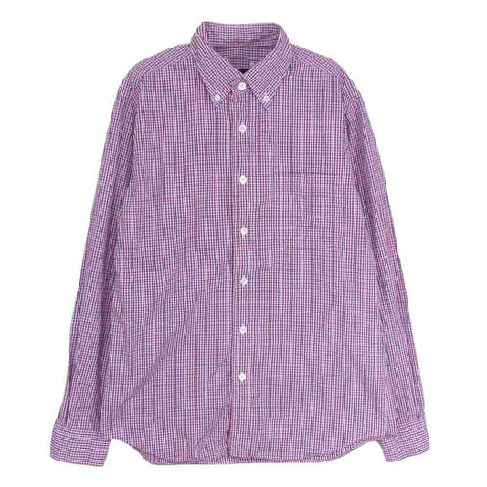 SOPHNET. ソフネット ボタンダウン チェック 長袖 シャツ レッド系 M【中古】