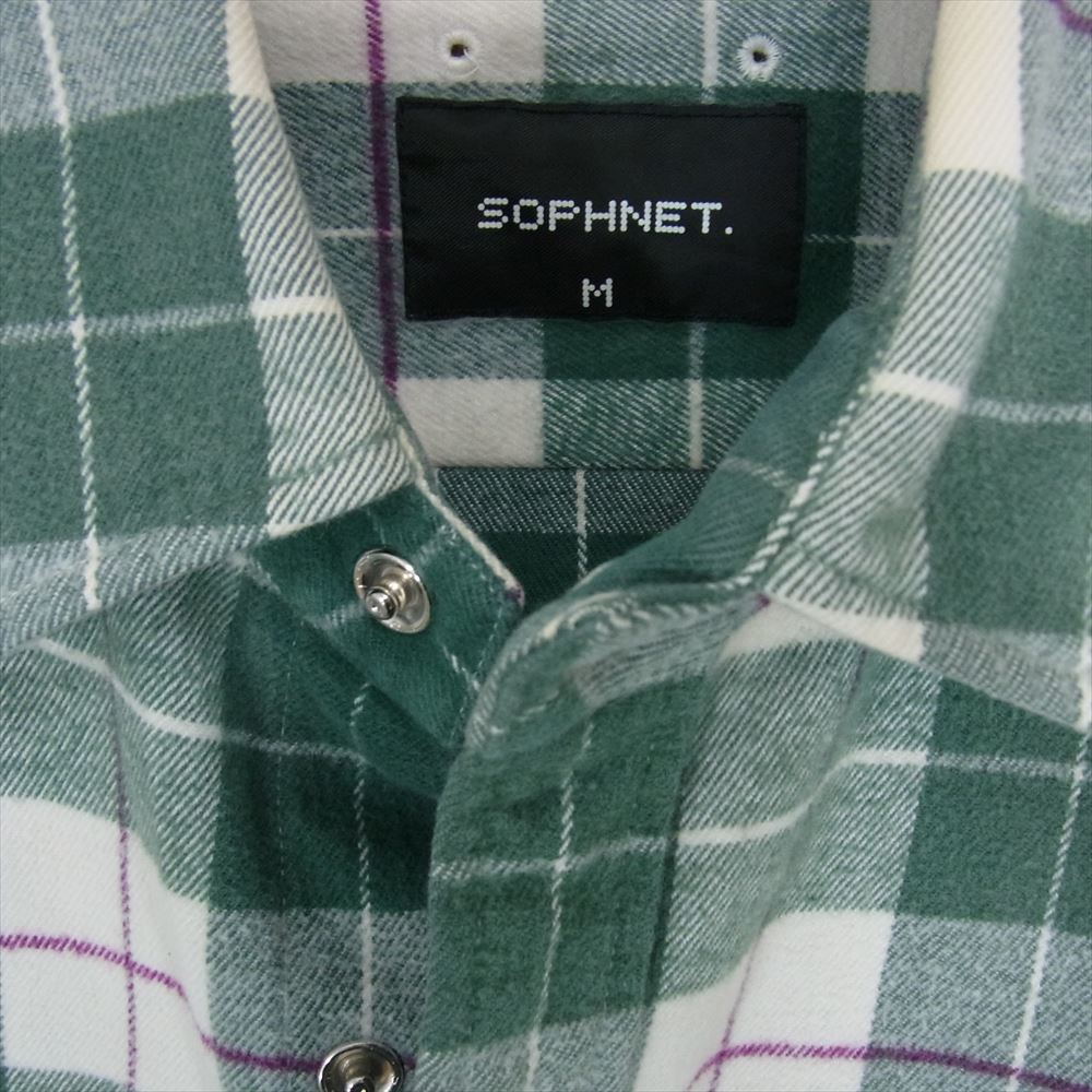 SOPHNET. ソフネット チェック ネル シャツ グリーン系 M【中古】