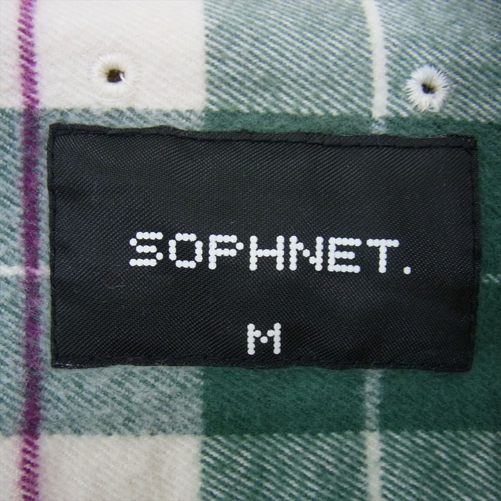 SOPHNET. ソフネット チェック ネル シャツ グリーン系 M【中古】