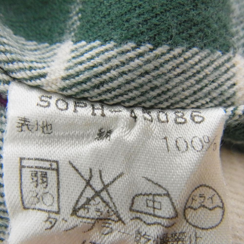 SOPHNET. ソフネット チェック ネル シャツ グリーン系 M【中古】