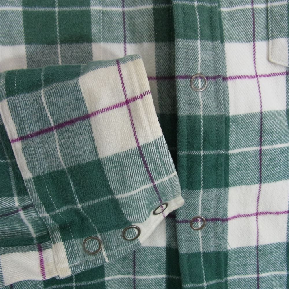 SOPHNET. ソフネット チェック ネル シャツ グリーン系 M【中古】