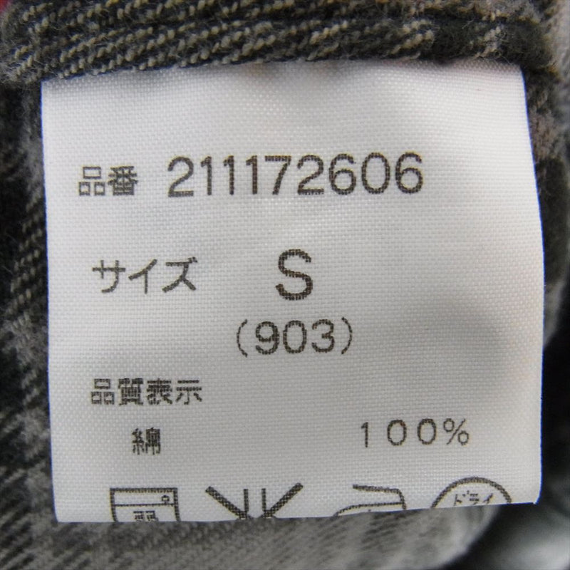 Rags McGREGOR ラグスマックレガー 211172606 ボタンダウン チェック 長袖 シャツ グレー系 S【中古】