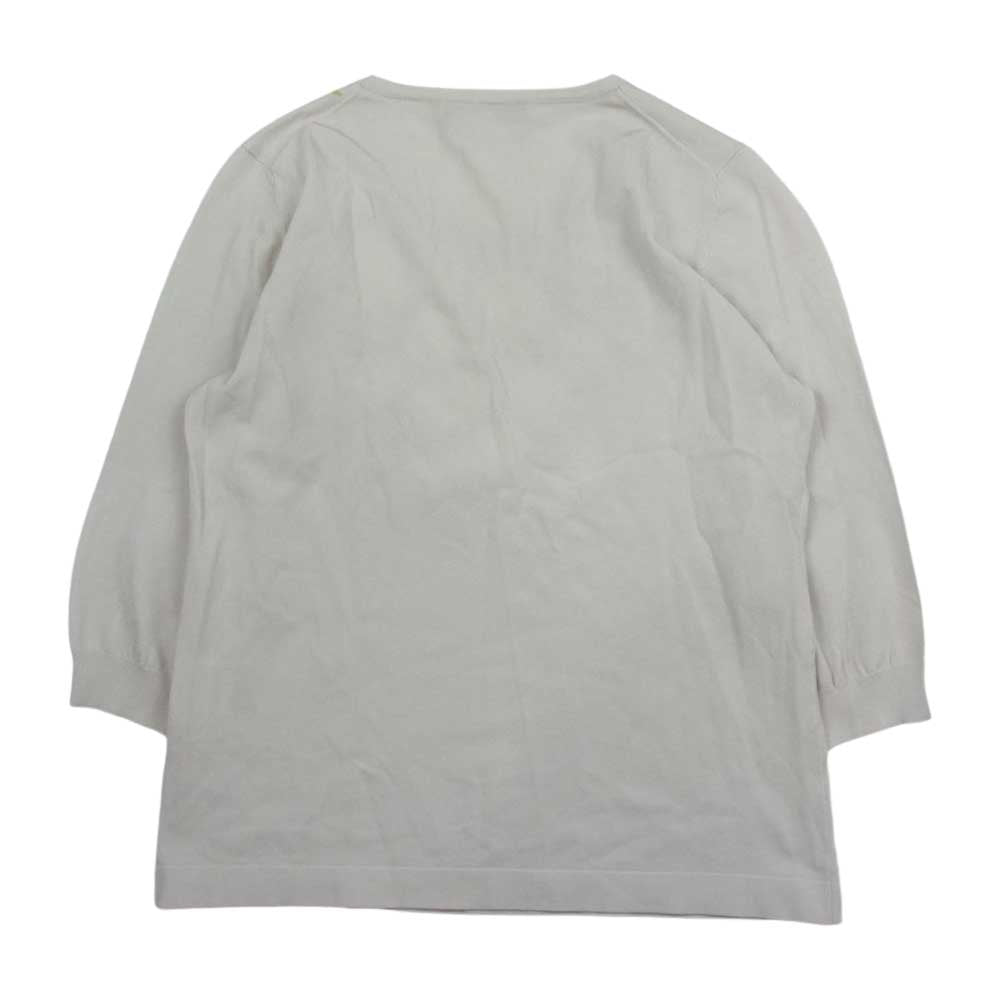 マダム ジョコンダ フラワー プリント ビーズ 長袖 ニット オフホワイト系 38【中古】