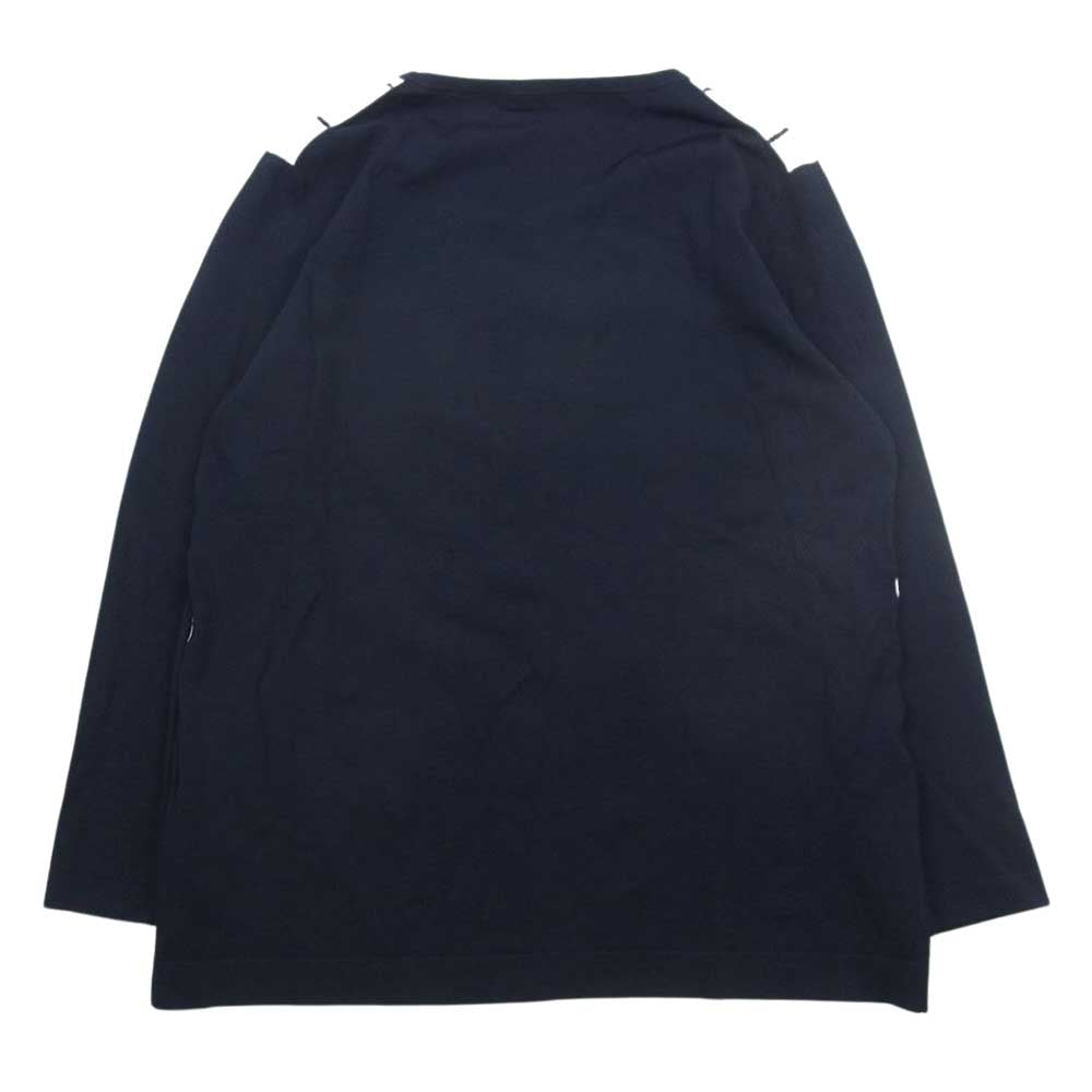 マダム ジョコンダ フラワー 格子 ビーズ 長袖 ニット ネイビー系 40【中古】
