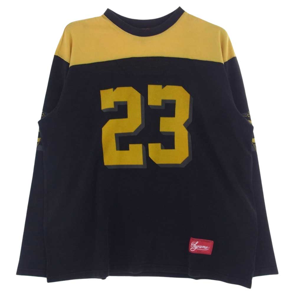 Supreme シュプリーム 23AW Bumblebee L/S Football Top バンブルビー フットボール トップ 長袖 Tシャツ ブラック系 イエロー系 XL【極上美品】【中古】