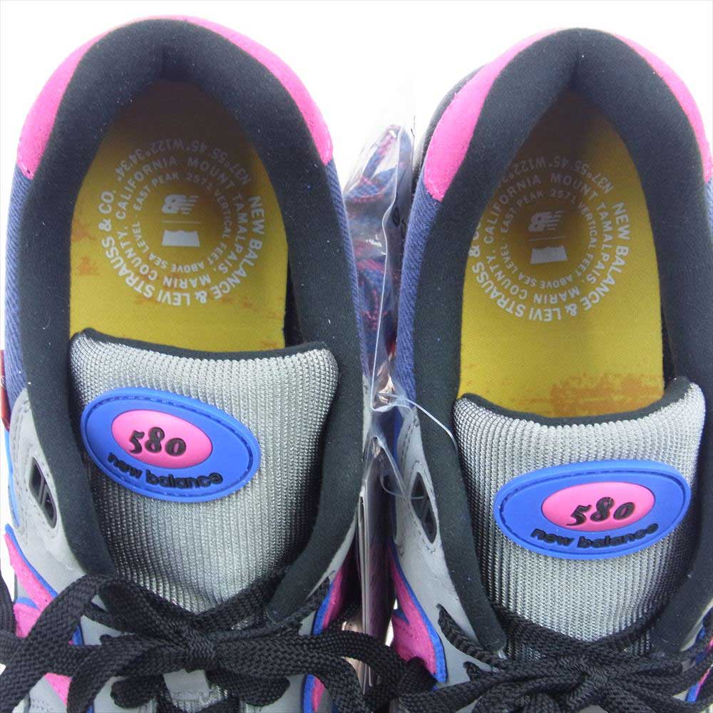 NEW BALANCE ニューバランス MT580LV2 × Levi's リーバイス 580 Grey Navy Magenta スエード ローカット スニーカー マルチカラー系 28cm【新古品】【未使用】【中古】