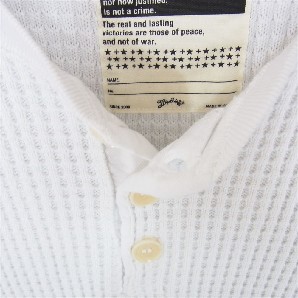 MARBLES マーブルズ ヘビーサーマル ヘンリーネック 長袖 Tシャツ ホワイト系 S【中古】