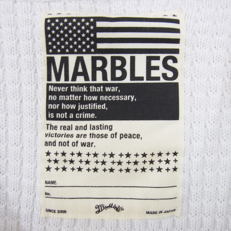 MARBLES マーブルズ ヘビーサーマル ヘンリーネック 長袖 Tシャツ ホワイト系 S【中古】