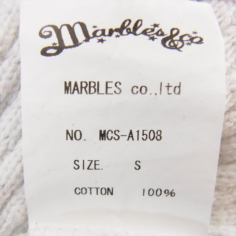 MARBLES マーブルズ ヘビーサーマル ヘンリーネック 長袖 Tシャツ ホワイト系 S【中古】