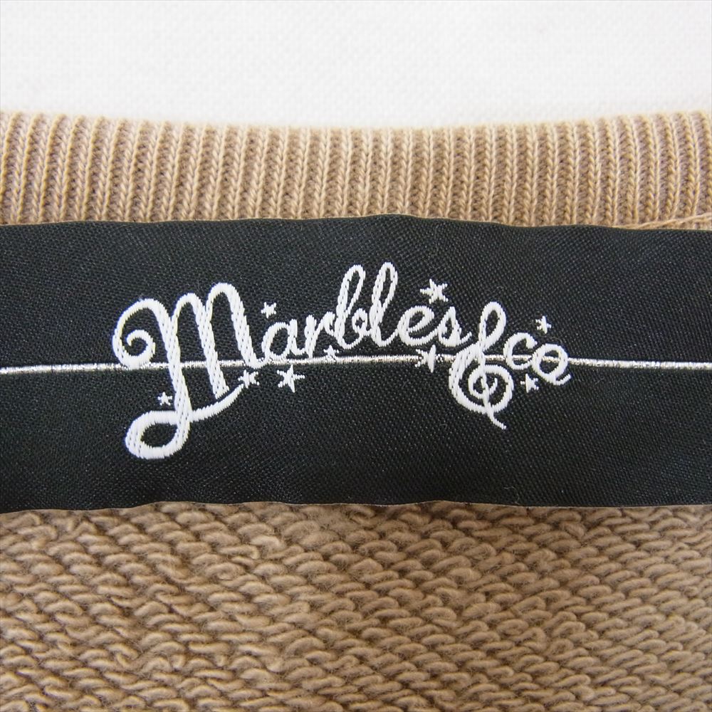MARBLES マーブルズ 18SS MHP-S1805 MIDWEIGHT PIGMENT DYED CREW ミッドウェイト ピグメント クルーネック スウェット ロゴ刺繍 ベージュ系 M【中古】