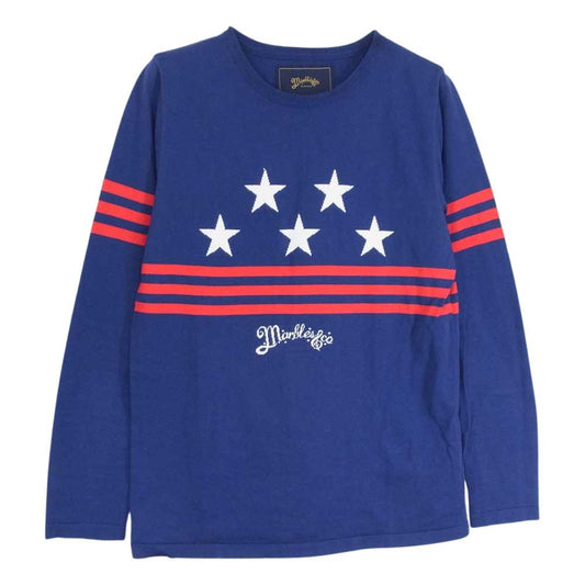 MARBLES マーブルズ MKN-A1503 ニット カットソー 星 スター ロゴ ブルー系 S【中古】