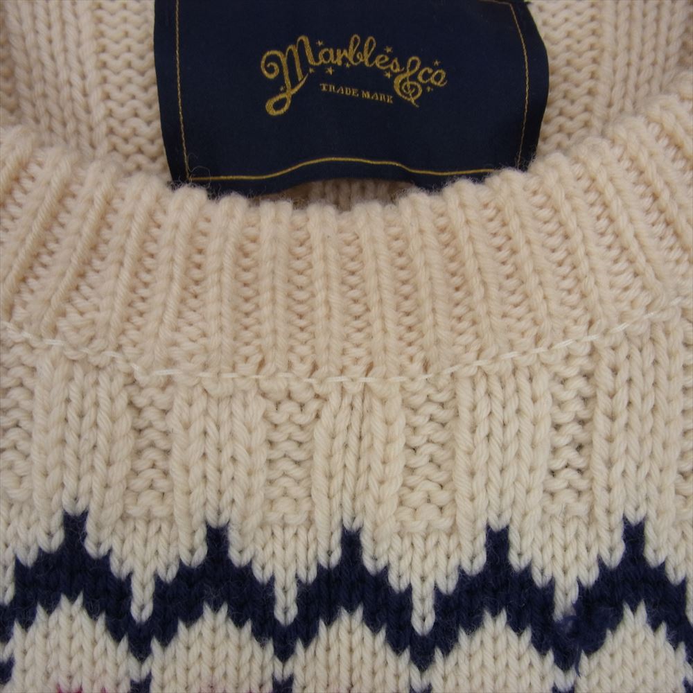 MARBLES マーブルズ MKN-A1501 SNOW PATTERN HEAVY KNIT スノー パターン ヘビー ニット オフホワイト系 M【中古】