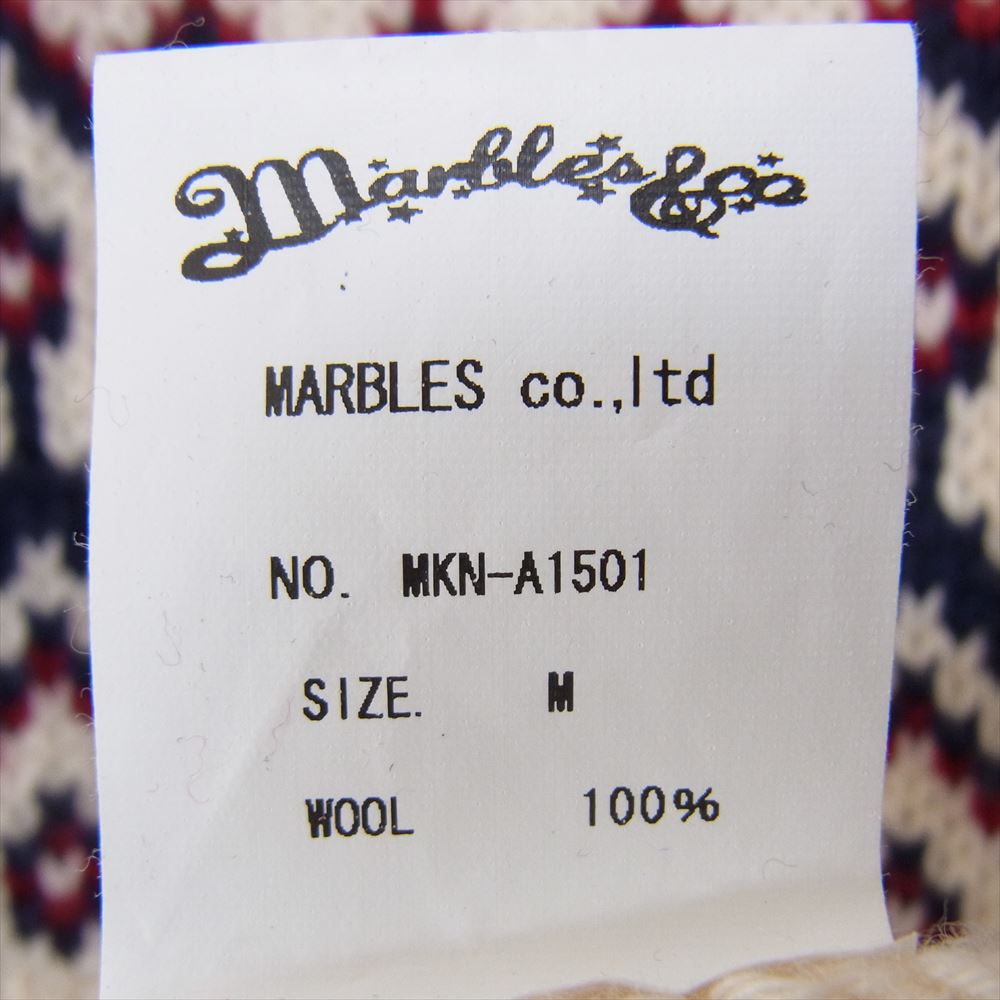 MARBLES マーブルズ MKN-A1501 SNOW PATTERN HEAVY KNIT スノー パターン ヘビー ニット オフホワイト系 M【中古】