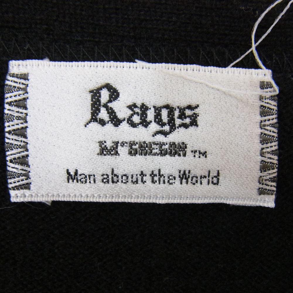Rags McGREGOR ラグスマックレガー カシミヤ カシミア クルーネック ニット セーター ブラック系 M【中古】