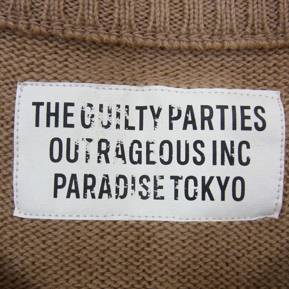 WACKO MARIA ワコマリア 16SS 16SS-WMK-KN01 GUILTY PARTIES CLASSIC CREW NECK SWEATER クラシック クルーネック セーター ニット ブラウン系 M【中古】