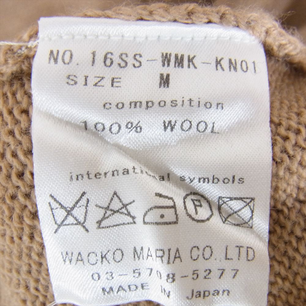 WACKO MARIA ワコマリア 16SS 16SS-WMK-KN01 GUILTY PARTIES CLASSIC CREW NECK SWEATER クラシック クルーネック セーター ニット ブラウン系 M【中古】
