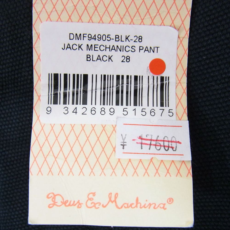 デウスエクスマキナ JACK MECHANICS PANTS ダック メカニック パンツ ブラック系 28【新古品】【未使用】【中古】