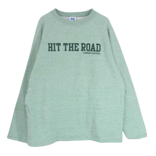 STANDARD CALIFORNIA スタンダードカリフォルニア HIT THE ROAD クルーネック ラグラン スウェット トレーナー グリーン系 XL【中古】