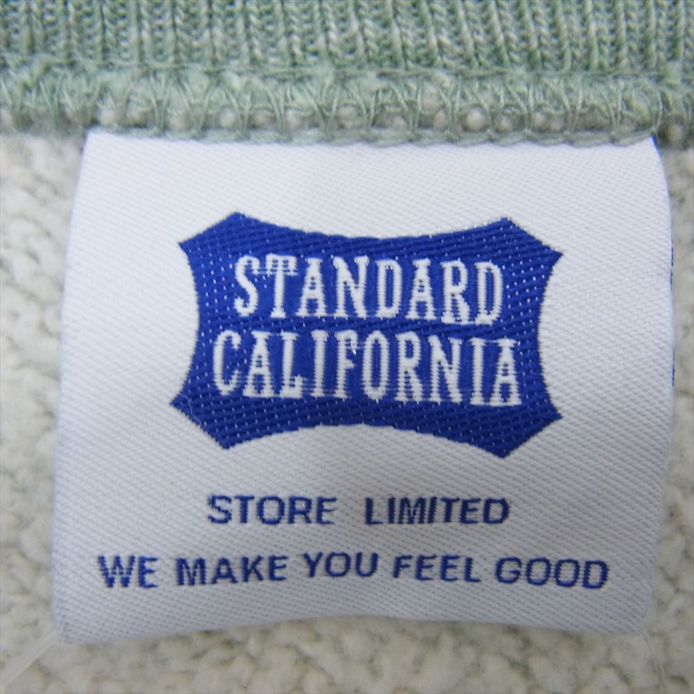 STANDARD CALIFORNIA スタンダードカリフォルニア HIT THE ROAD クルーネック ラグラン スウェット トレーナー グリーン系 XL【中古】