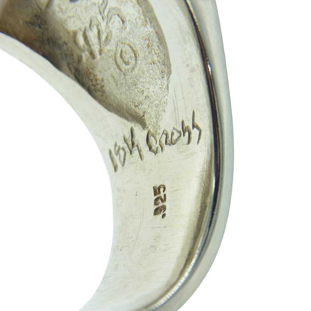 TARO WASHIMI ワシミタロウ 鷲見太郎 TRAVIS WALKER トラヴィスワーカー Canvas Ring 18K Outlow Cross×2 w/arabesque 印台 キャンバス アラベスク リング シルバー系 21号【中古】