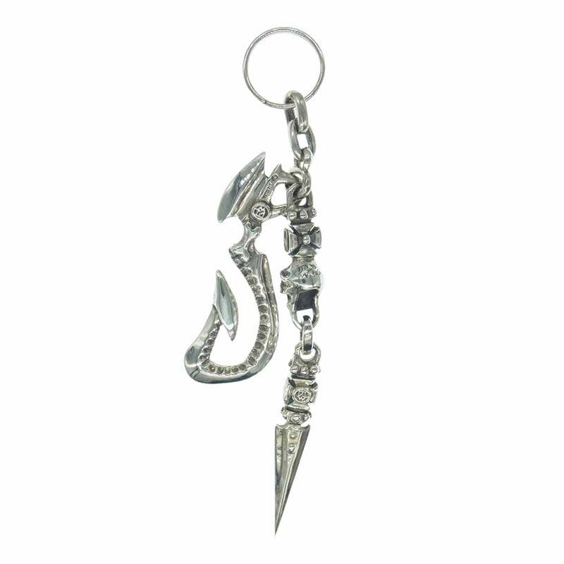 TRAVIS WALKER トラヴィスワーカー HOOK - LIL’G CROSS SKULL WITH DOUBLE CROSS DAGGER KEY CHAIN ダブルクロス スカル フック ダガー キーチェーン シルバー系【中古】