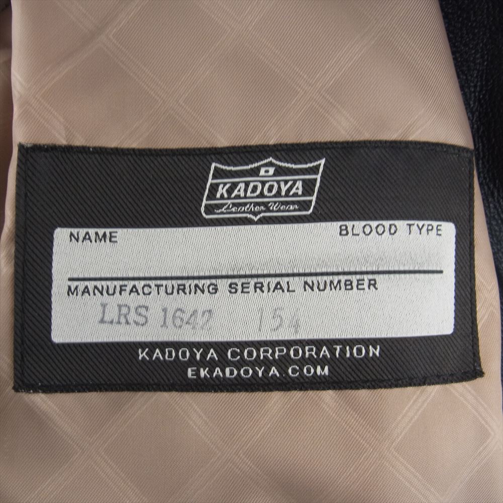 KADOYA カドヤ LRS1642 TWR-2 K'S LEATHER ダブル ライダース ジャケット ブラック系 S【美品】【中古】
