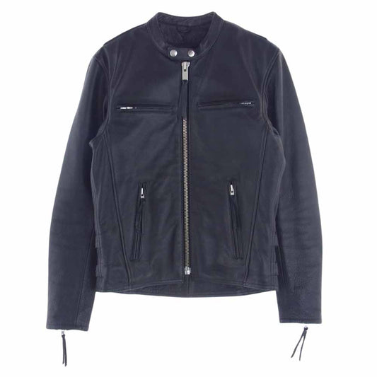 KADOYA カドヤ MVS-F シングル レザー ライダース ジャケット ライナー付 ブラック系 M【中古】