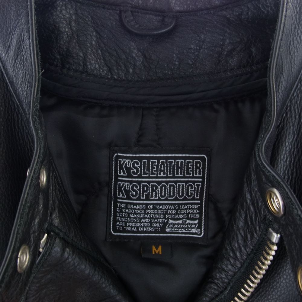 KADOYA カドヤ MVS-F シングル レザー ライダース ジャケット ライナー付 ブラック系 M【中古】