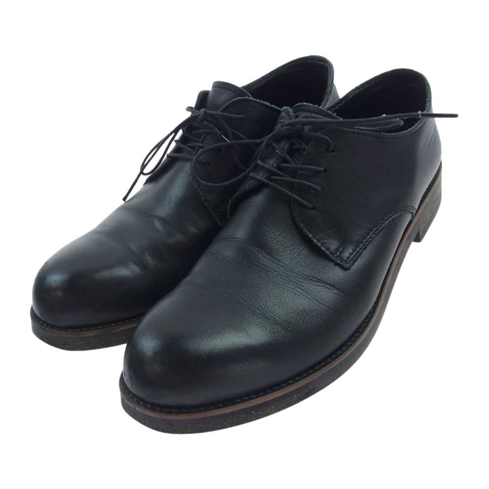 PADRONE パドローネ PU7358-2033-16A DERBY PLAIN TOE SHOES レザー ダービー プレーントゥ シューズ ブラック系 40【中古】
