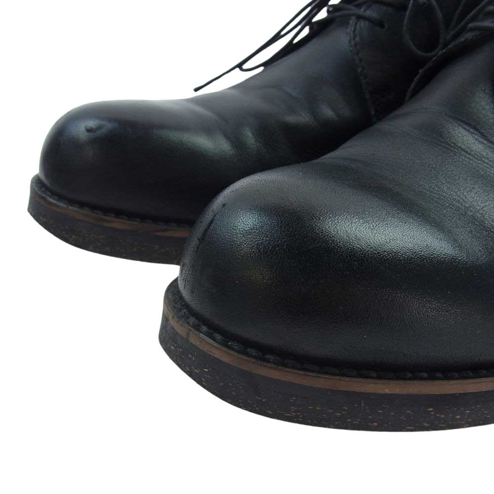 PADRONE パドローネ PU7358-2033-16A DERBY PLAIN TOE SHOES レザー ダービー プレーントゥ シューズ ブラック系 40【中古】