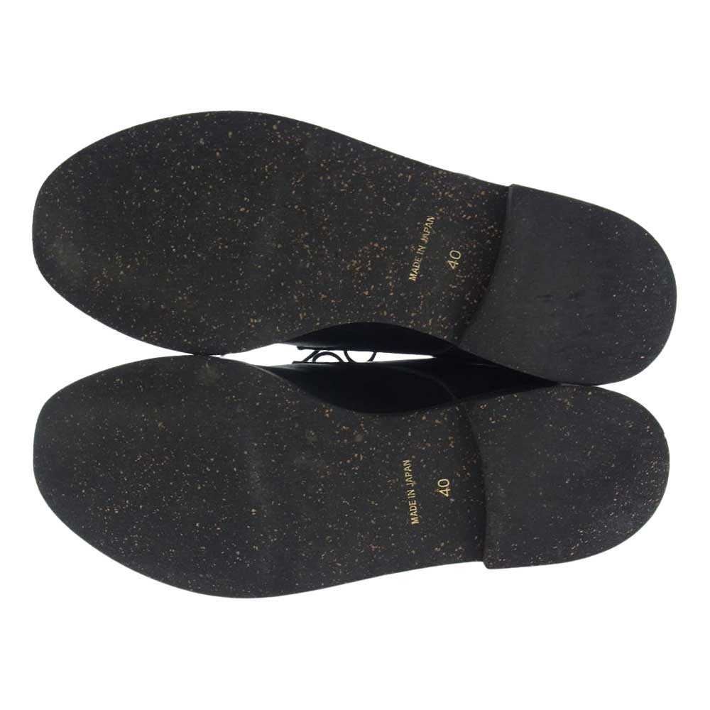PADRONE パドローネ PU7358-2033-16A DERBY PLAIN TOE SHOES レザー ダービー プレーントゥ シューズ ブラック系 40【中古】