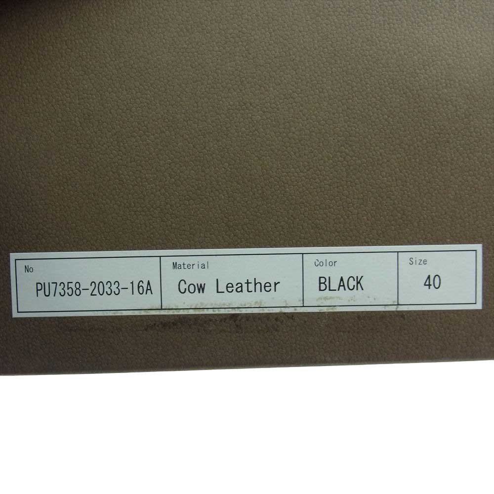 PADRONE パドローネ PU7358-2033-16A DERBY PLAIN TOE SHOES レザー ダービー プレーントゥ シューズ ブラック系 40【中古】
