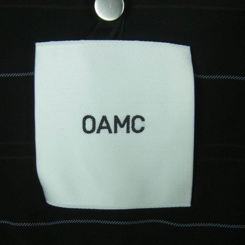 オーエーエムシー OAMR600266 Shirt Stripe ストライプ レーヨン 長袖 シャツ ジャケット イタリア製 ブラック系【中古】