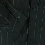 オーエーエムシー OAMR600266 Shirt Stripe ストライプ レーヨン 長袖 シャツ ジャケット イタリア製 ブラック系【中古】