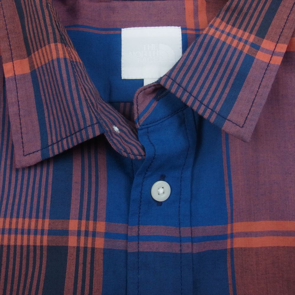 THE NORTH FACE ノースフェイス NR11812 L/S PRIMRO SHIRT マドラス チェック 長袖 シャツ ネイビー系 オレンジ系 L【中古】