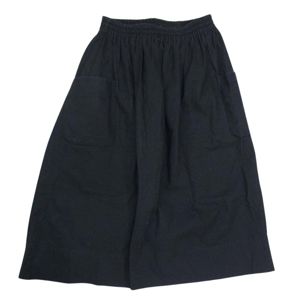 アトリエ ナルセ na-F06028 cotton patch pocket skirt コットン パッチ ポケット ギャザー スカート ブラック系 F【中古】