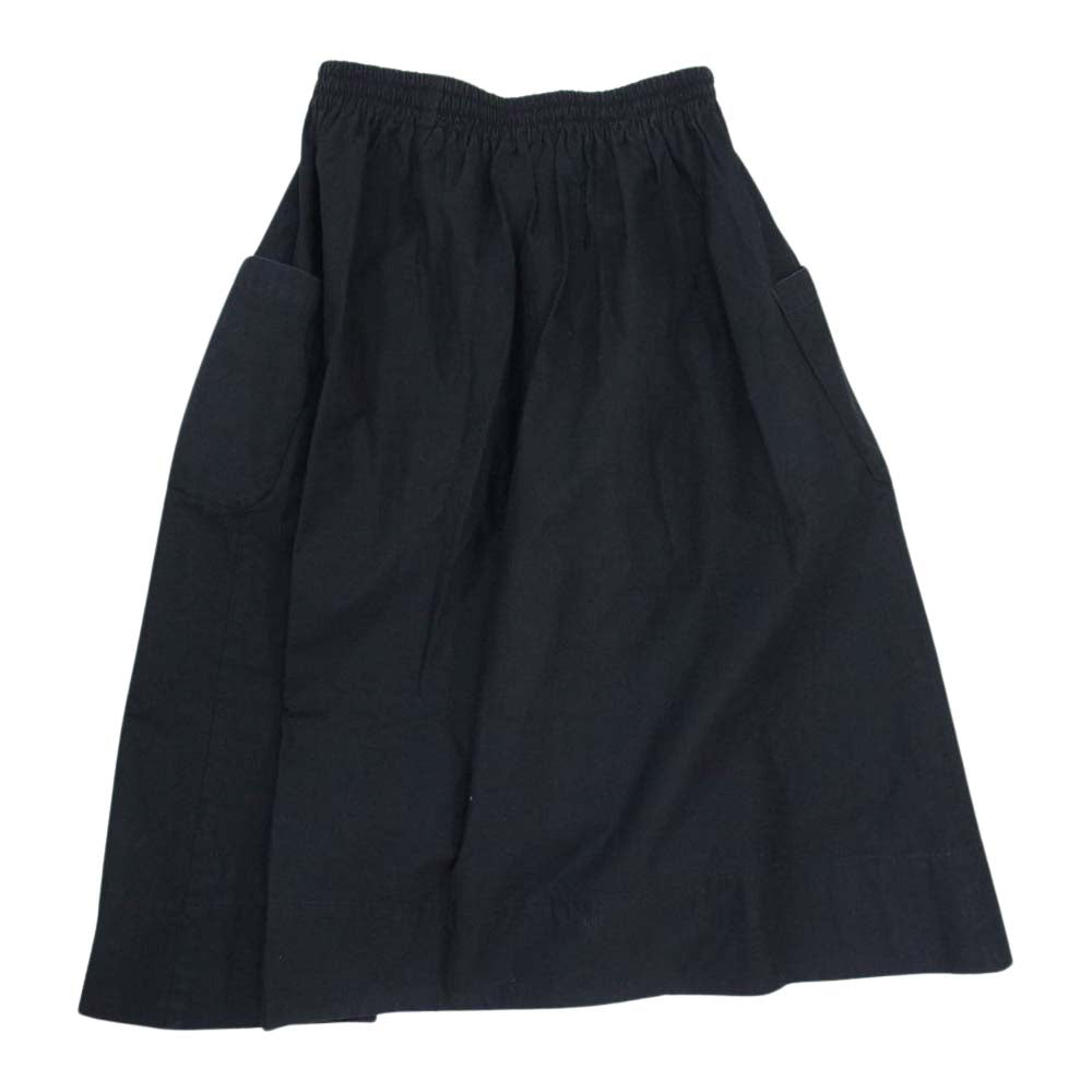 アトリエ ナルセ na-F06028 cotton patch pocket skirt コットン パッチ ポケット ギャザー スカート ブラック系 F【中古】