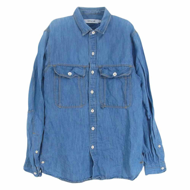 nonnative ノンネイティブ NN-S2308 WORKER SHIRT C/L 7oz DENIM コットン リネン 長袖 ワーク デニム シャツ インディゴブルー系 O【中古】