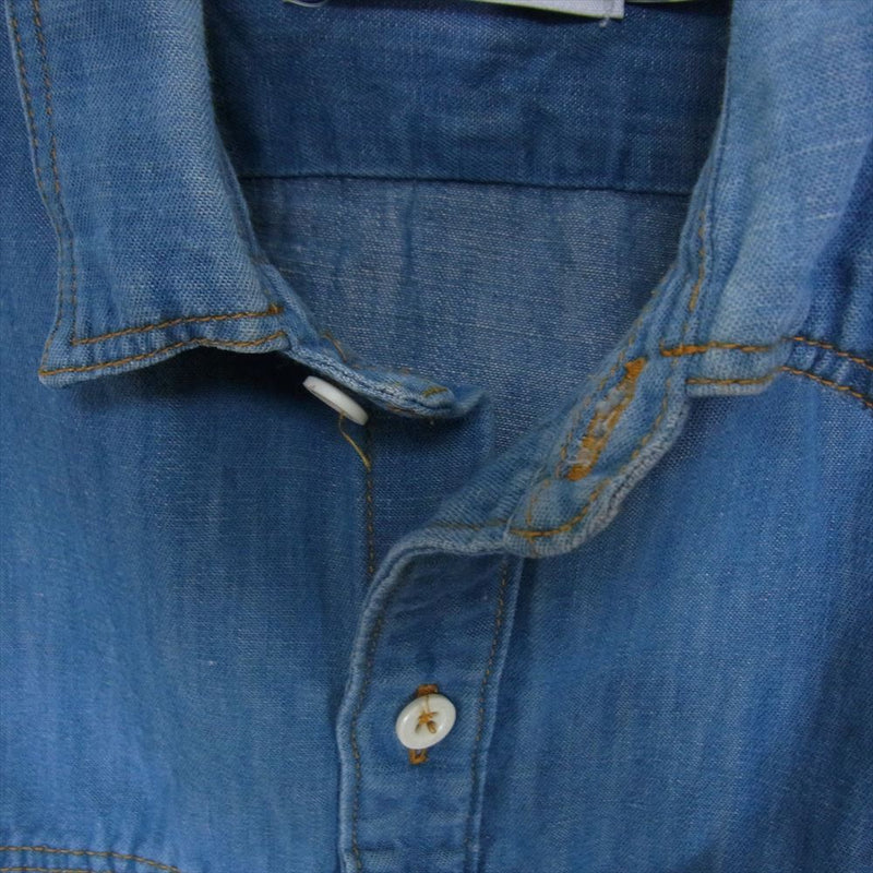 nonnative ノンネイティブ NN-S2308 WORKER SHIRT C/L 7oz DENIM コットン リネン 長袖 ワーク デニム シャツ インディゴブルー系 O【中古】