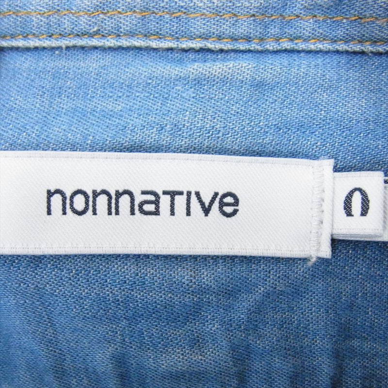 nonnative ノンネイティブ NN-S2308 WORKER SHIRT C/L 7oz DENIM コットン リネン 長袖 ワーク デニム シャツ インディゴブルー系 O【中古】