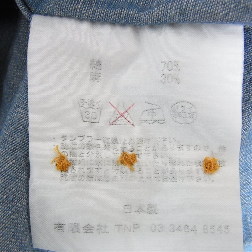 nonnative ノンネイティブ NN-S2308 WORKER SHIRT C/L 7oz DENIM コットン リネン 長袖 ワーク デニム シャツ インディゴブルー系 O【中古】