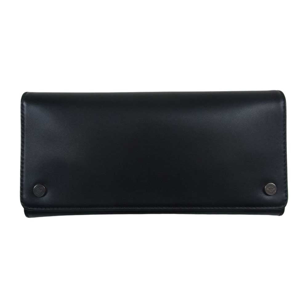 Justin Davis ジャスティンデイビス JDV013 ALEC LEATHER WALLET バイカラー ボタン 長財布 ブラック系【美品】【中古】